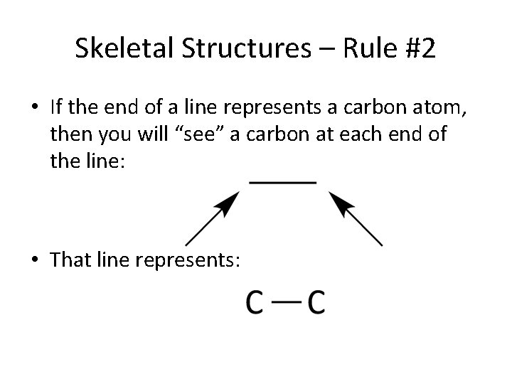 Skeletal Structures – Rule #2 • If the end of a line represents a