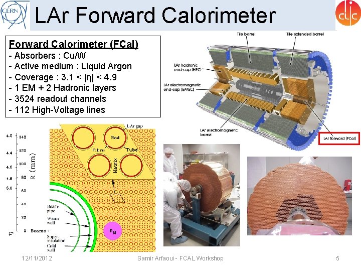 LAr Forward Calorimeter (FCal) - Absorbers : Cu/W - Active medium : Liquid Argon