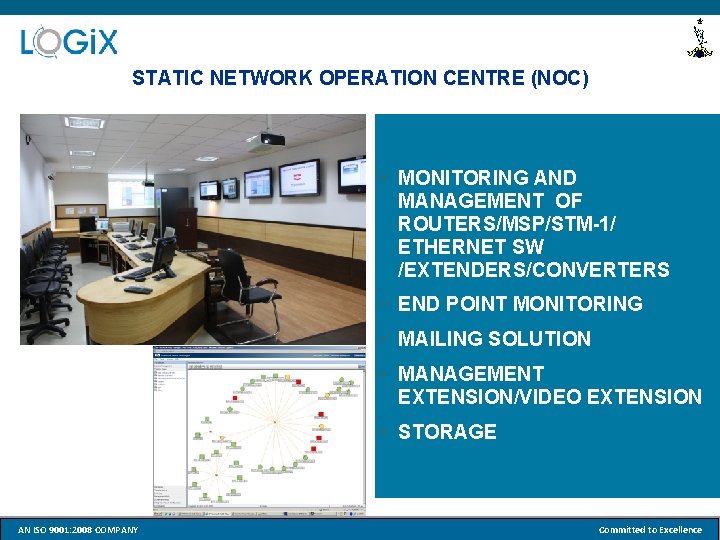 STATIC NETWORK OPERATION CENTRE (NOC) • MONITORING AND MANAGEMENT OF ROUTERS/MSP/STM-1/ ETHERNET SW /EXTENDERS/CONVERTERS