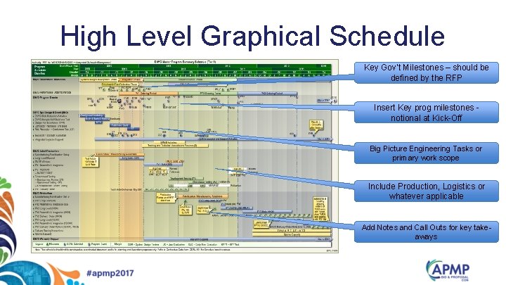 High Level Graphical Schedule Key Gov’t Milestones – should be defined by the RFP