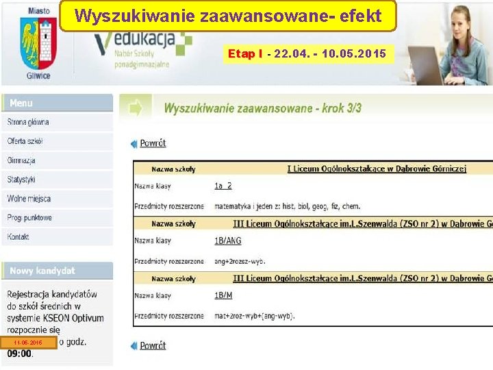 Wyszukiwanie zaawansowane- efekt Etap I - 22. 04. - 10. 05. 2015 11 -05