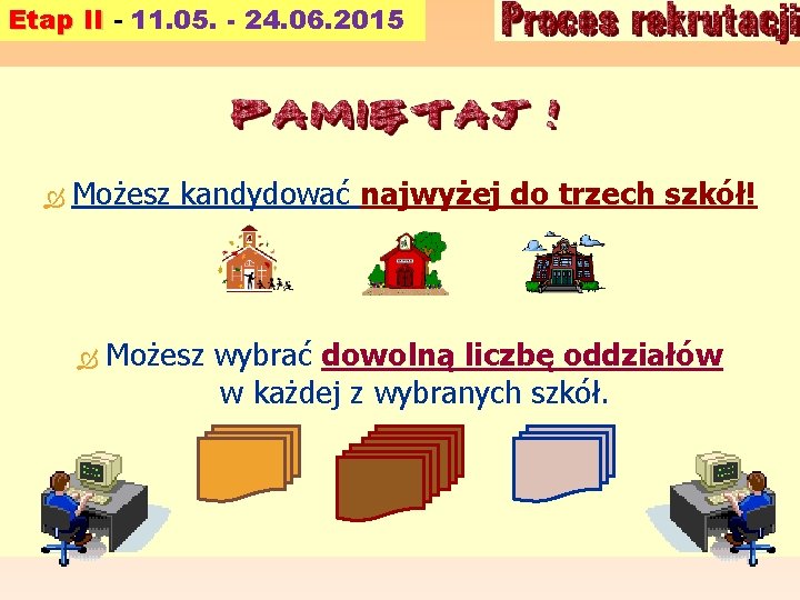 Etap II - 11. 05. - 24. 06. 2015 Możesz kandydować najwyżej do trzech