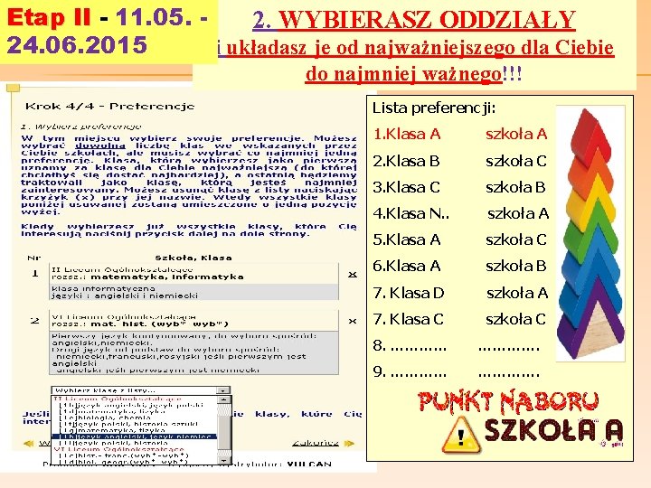 Etap II - 11. 05. 2. WYBIERASZ ODDZIAŁY 24. 06. 2015 i układasz je