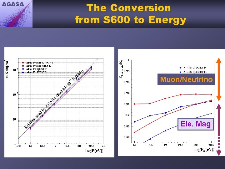 AGASA The Conversion from S 600 to Energy Muon/Neutrino Ele. Mag 