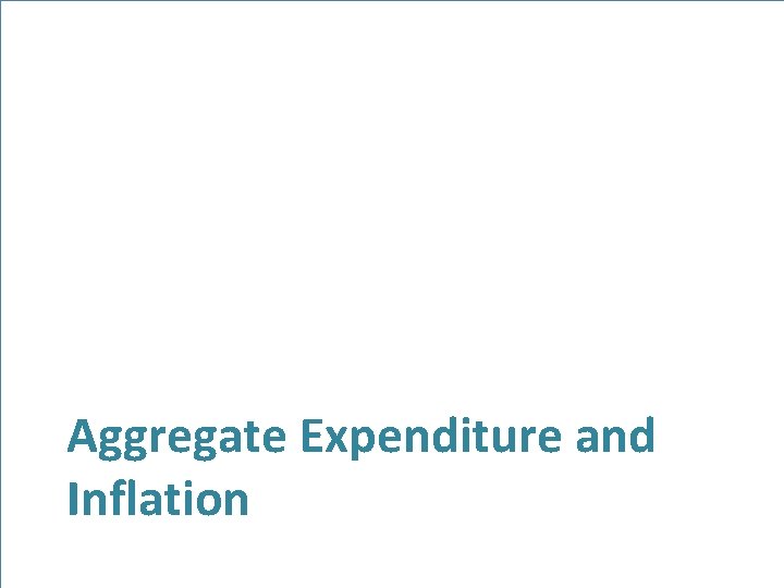 Aggregate Expenditure and Inflation 