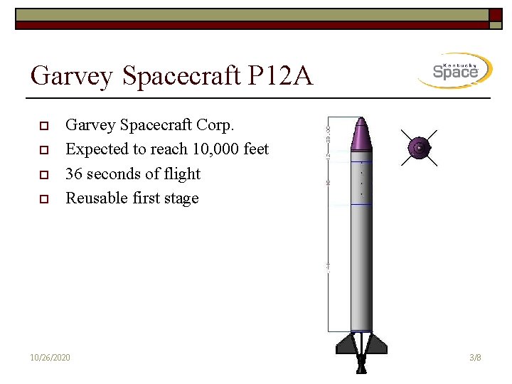 Garvey Spacecraft P 12 A o o Garvey Spacecraft Corp. Expected to reach 10,