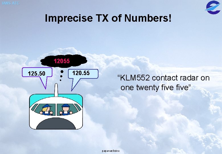 IANS ATC Imprecise TX of Numbers! 12055 12015 125. 50 120. 55 “KLM 552