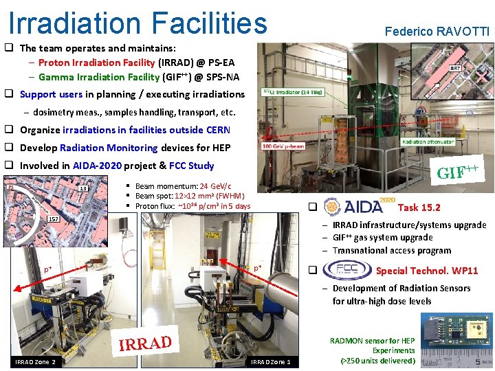 Irradiation Facilities Federico RAVOTTI q The team operates and maintains: ‒ Proton Irradiation Facility