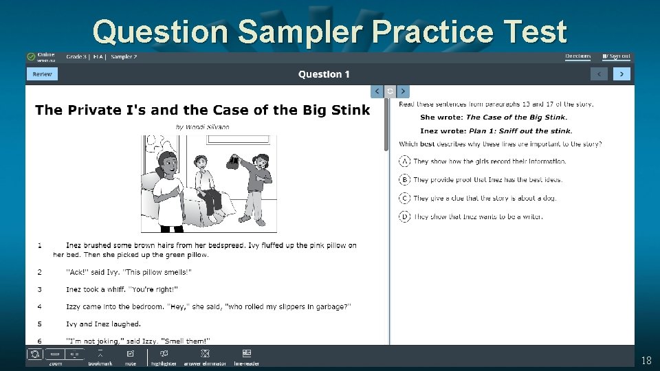 Question Sampler Practice Test 18 