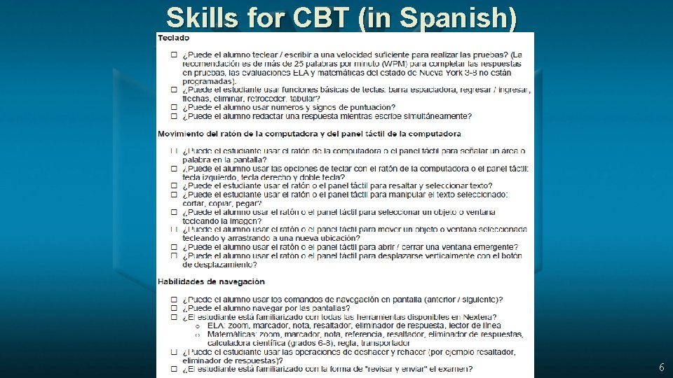 Skills for CBT (in Spanish) 6 