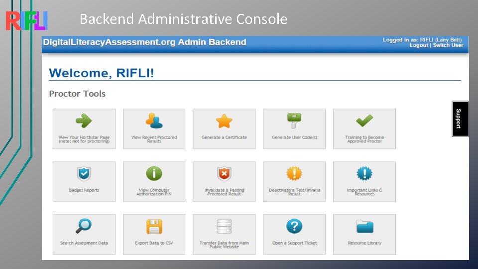 Backend Administrative Console 