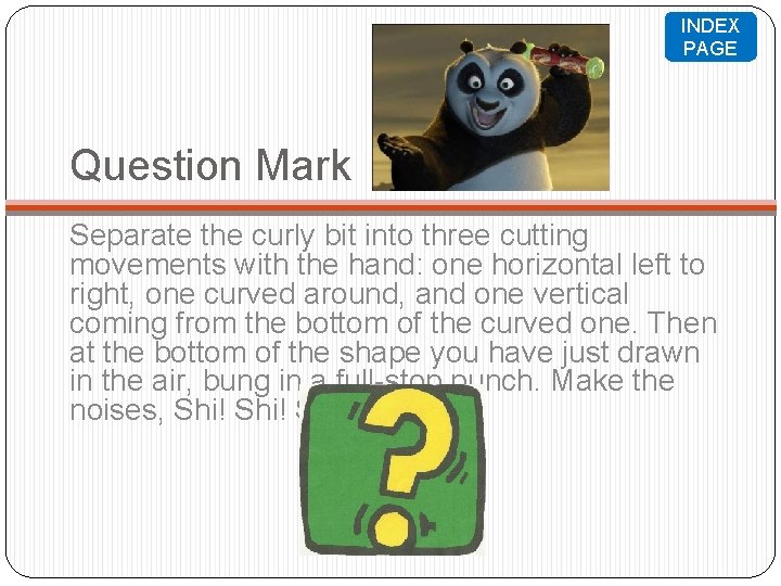 INDEX PAGE Question Mark Separate the curly bit into three cutting movements with the INDEX PAGE Question Mark Separate the curly bit into three cutting movements with the