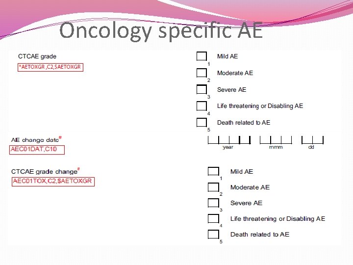 Oncology specific AE 