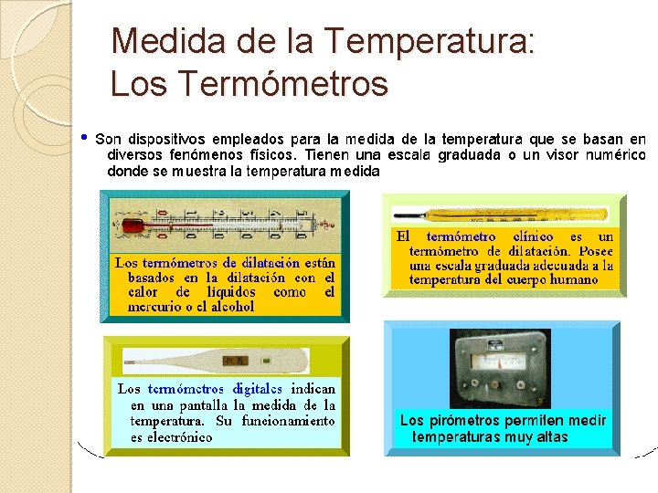 Medida de la Temperatura: Los Termómetros 