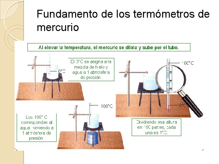 Fundamento de los termómetros de mercurio 