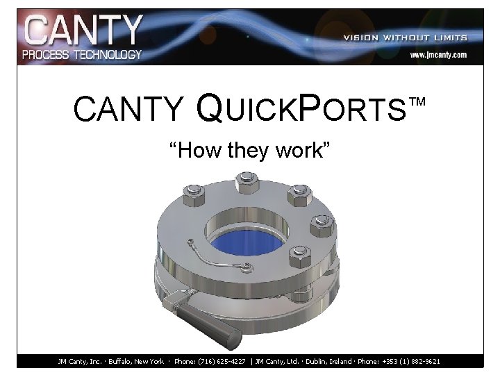 CANTY QUICKPORTS™ “How they work” JM Canty, Inc. · Buffalo, New York · Phone: