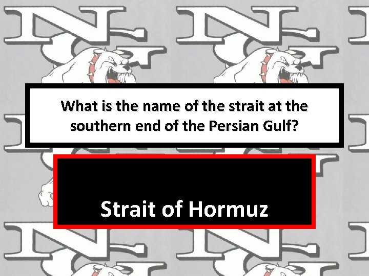 What is the name of the strait at the southern end of the Persian