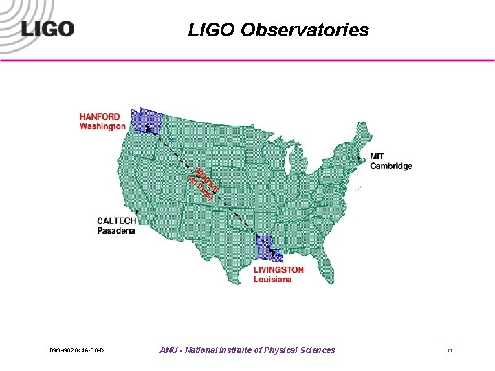 LIGO Observatories LIGO-G 020446 -00 -D ANU - National Institute of Physical Sciences 11