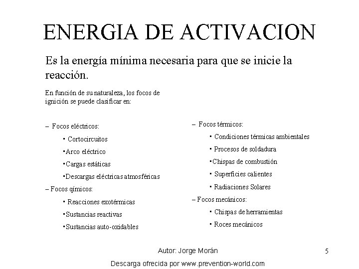 ENERGIA DE ACTIVACION Es la energía mínima necesaria para que se inicie la reacción.