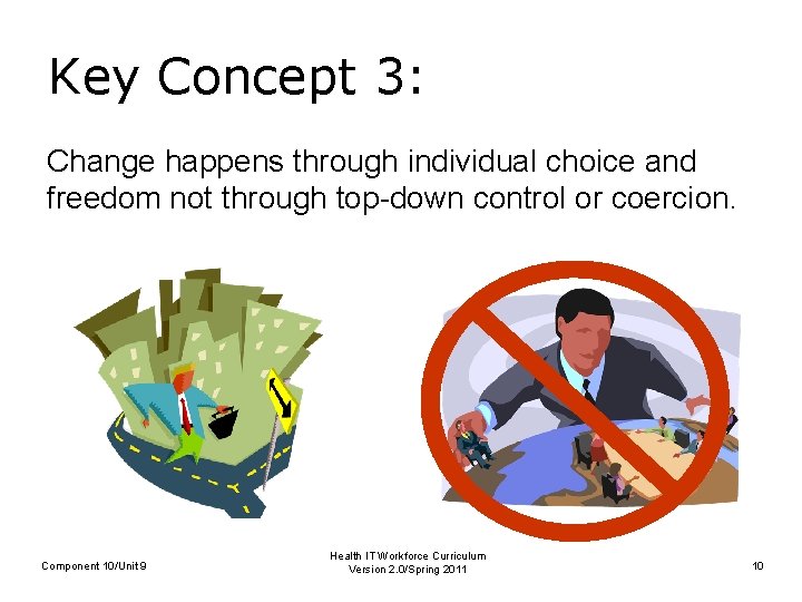 Key Concept 3: Change happens through individual choice and freedom not through top-down control