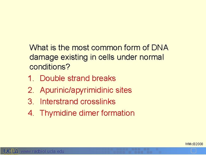 What is the most common form of DNA damage existing in cells under normal