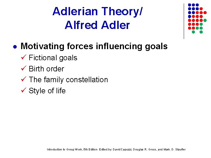 Adlerian Theory/ Alfred Adler l Motivating forces influencing goals Fictional goals Birth order The