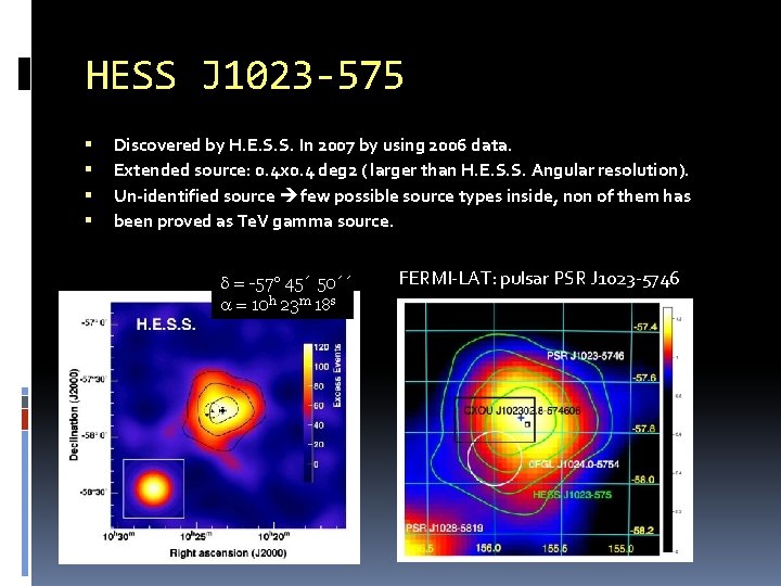 HESS J 1023 -575 Discovered by H. E. S. S. In 2007 by using