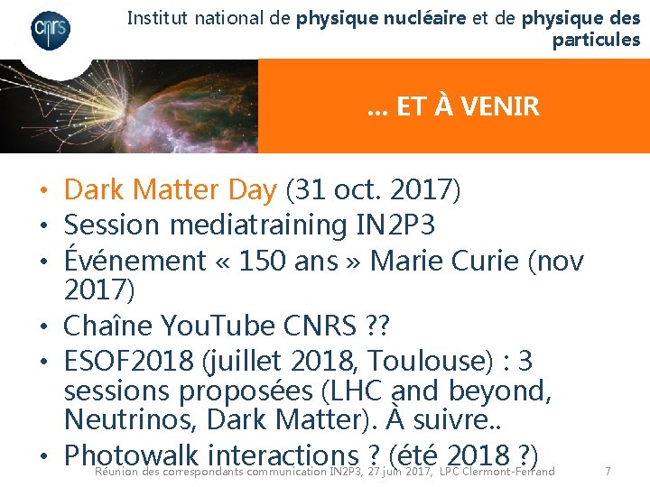 Institut national de physique nucléaire et de physique des particules . . . ET