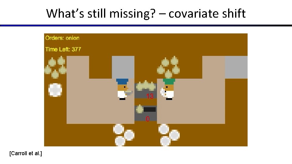 What’s still missing? – covariate shift [Carroll et al. ] 