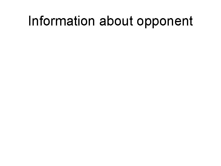 Information about opponent 