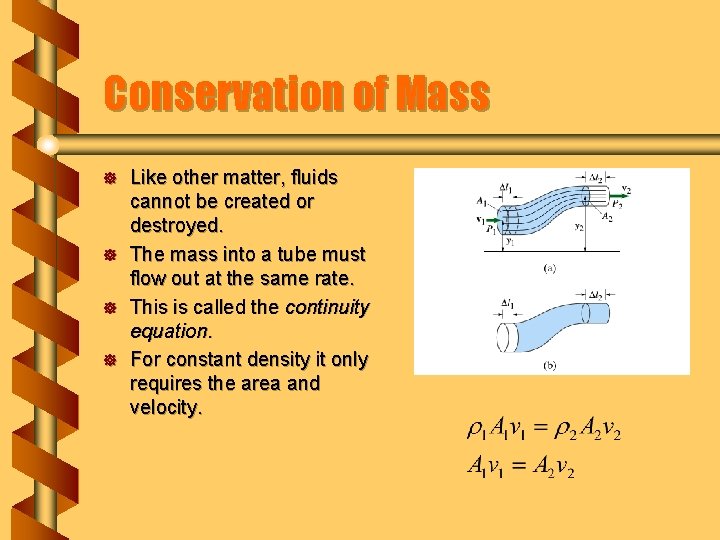 Conservation of Mass ] ] Like other matter, fluids cannot be created or destroyed.