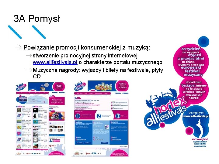 3 A Pomysł Powiązanie promocji konsumenckiej z muzyką: stworzenie promocyjnej strony internetowej www. allfestivals.