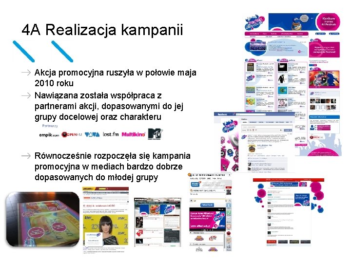 4 A Realizacja kampanii Akcja promocyjna ruszyła w połowie maja 2010 roku Nawiązana została