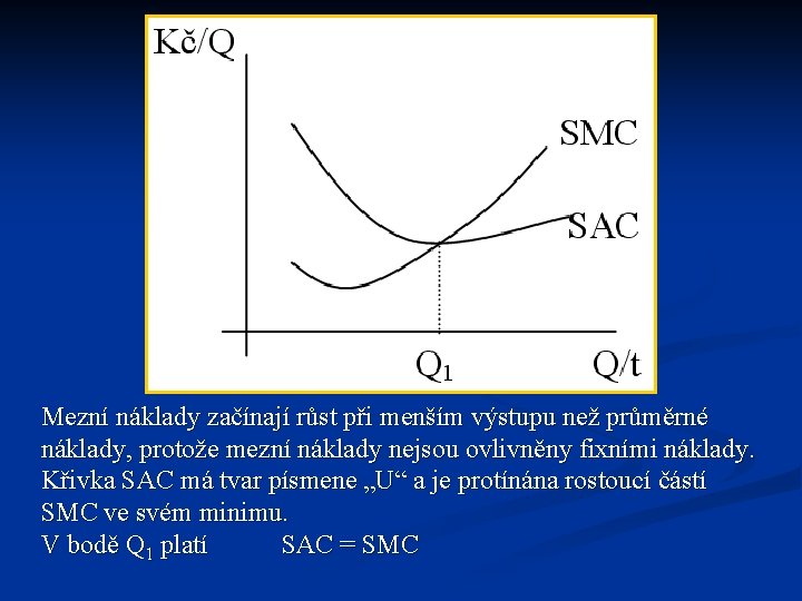 Mezní náklady začínají růst při menším výstupu než průměrné náklady, protože mezní náklady nejsou Mezní náklady začínají růst při menším výstupu než průměrné náklady, protože mezní náklady nejsou