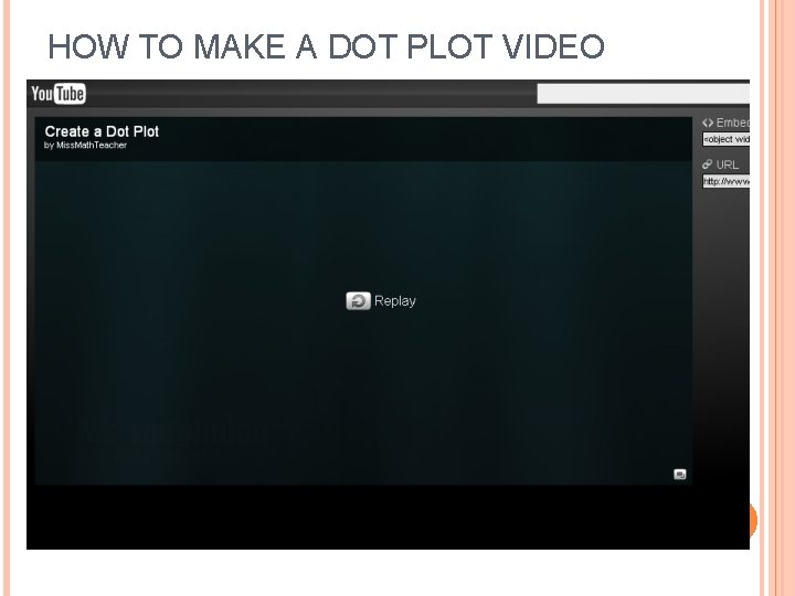 HOW TO MAKE A DOT PLOT VIDEO 