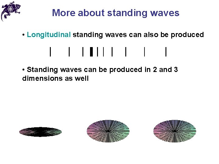 More about standing waves • Longitudinal standing waves can also be produced • Standing