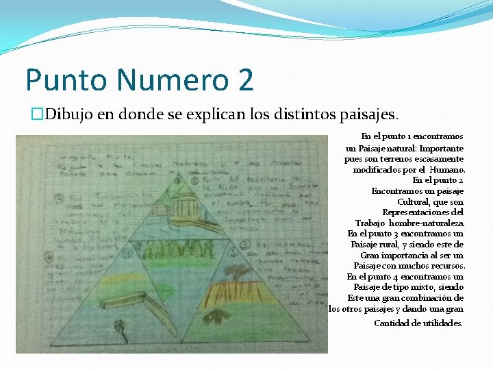 Punto Numero 2 �Dibujo en donde se explican los distintos paisajes. En el punto