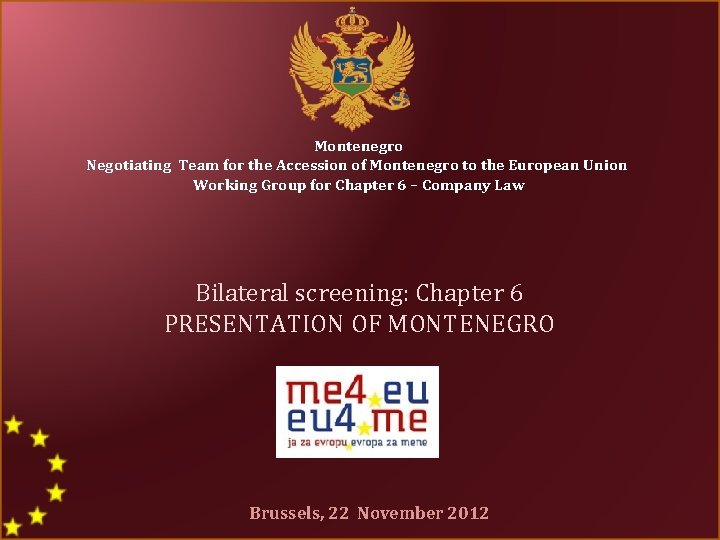 Montenegro Negotiating Team for the Accession of Montenegro to the European Union Working Group