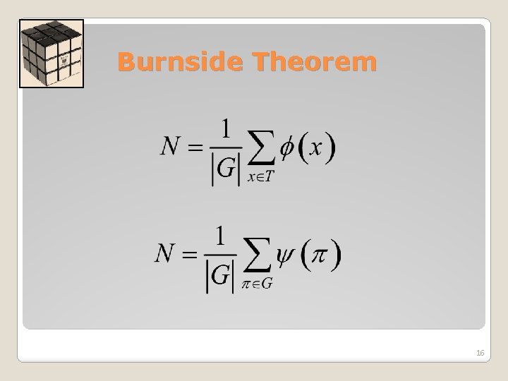 Burnside Theorem 16 