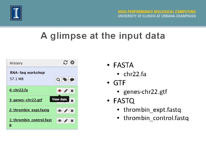 A glimpse at the input data • FASTA • chr 22. fa • GTF