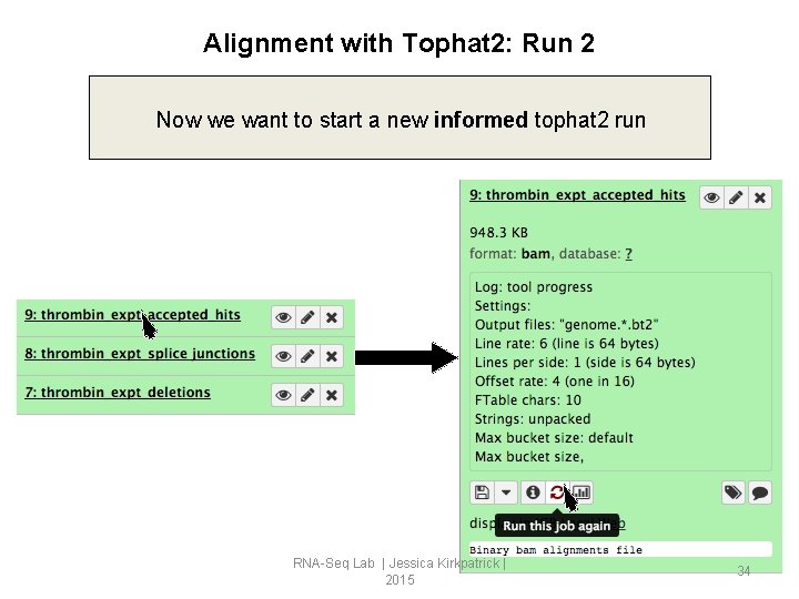 Alignment with Tophat 2: Run 2 Now we want to start a new informed