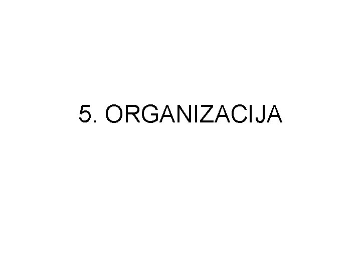 5. ORGANIZACIJA 