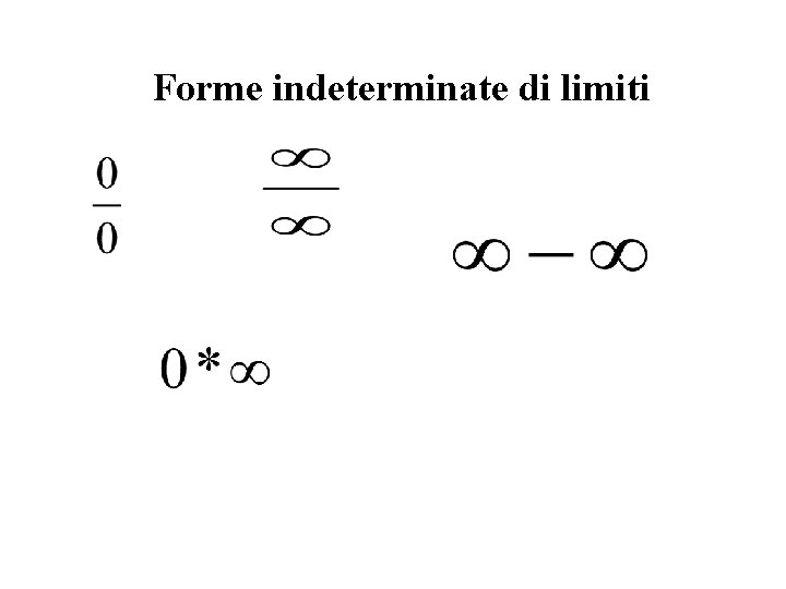 Forme indeterminate di limiti 