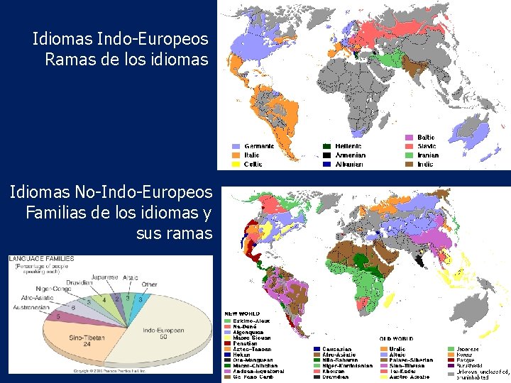 Idiomas Indo-Europeos Ramas de los idiomas Idiomas No-Indo-Europeos Familias de los idiomas y sus