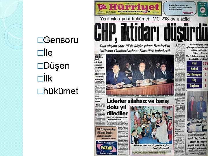 �Gensoru �İle �Düşen �İlk �hükümet 