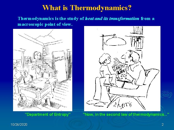 What is Thermodynamics? Thermodynamics is the study of heat and its transformation from a
