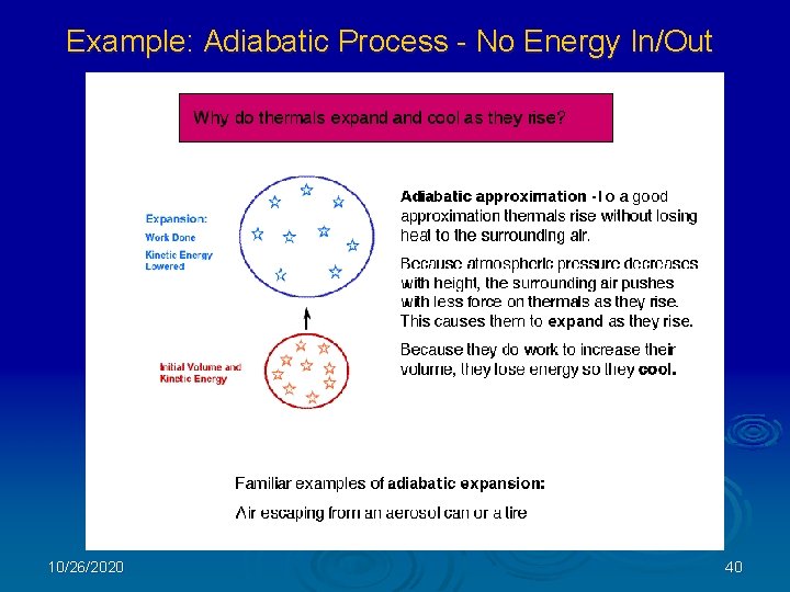 Example: Adiabatic Process - No Energy In/Out 10/26/2020 40 