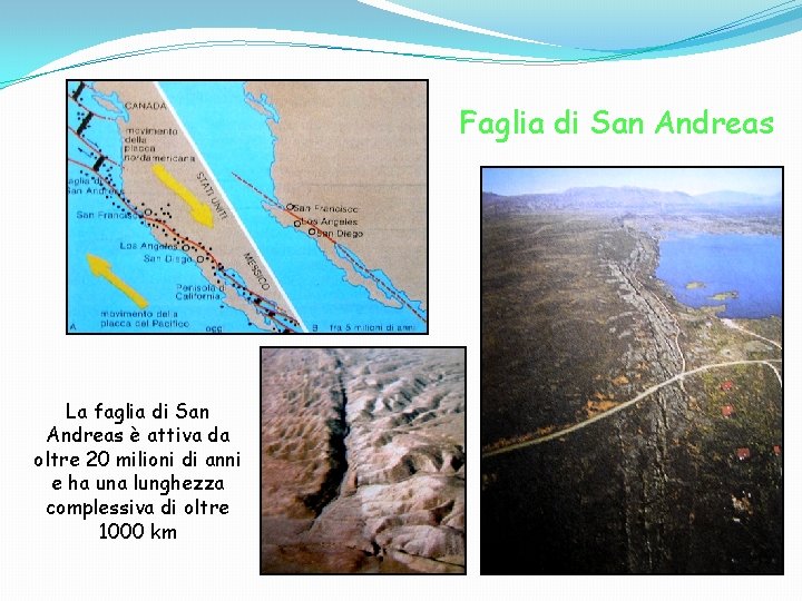 Faglia di San Andreas La faglia di San Andreas è attiva da oltre 20