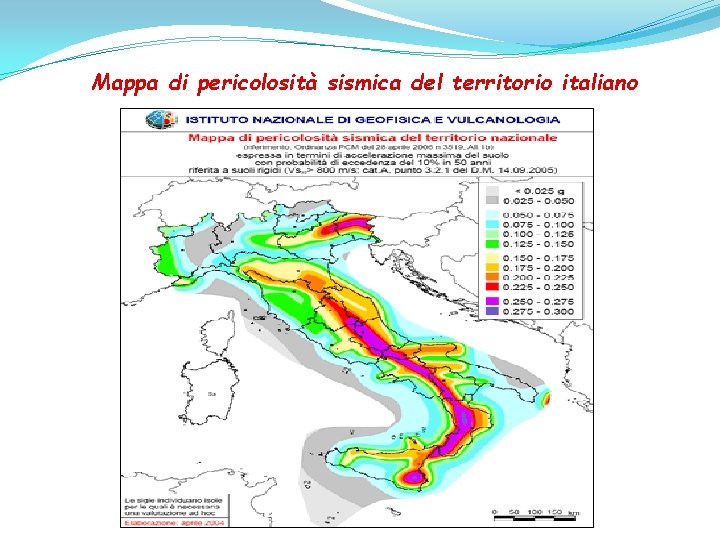 Mappa di pericolosità sismica del territorio italiano 