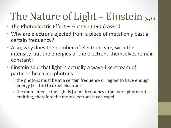 The Nature of Light – Einstein • (style) 